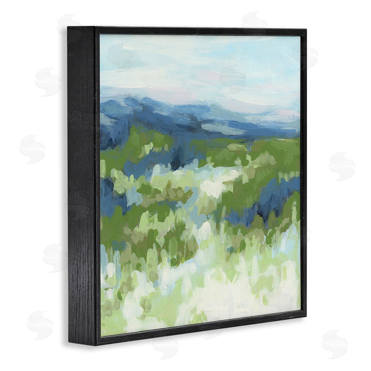 June Erica Vess Green Nature Abstraction Black Framed Giclee Wall Art Print