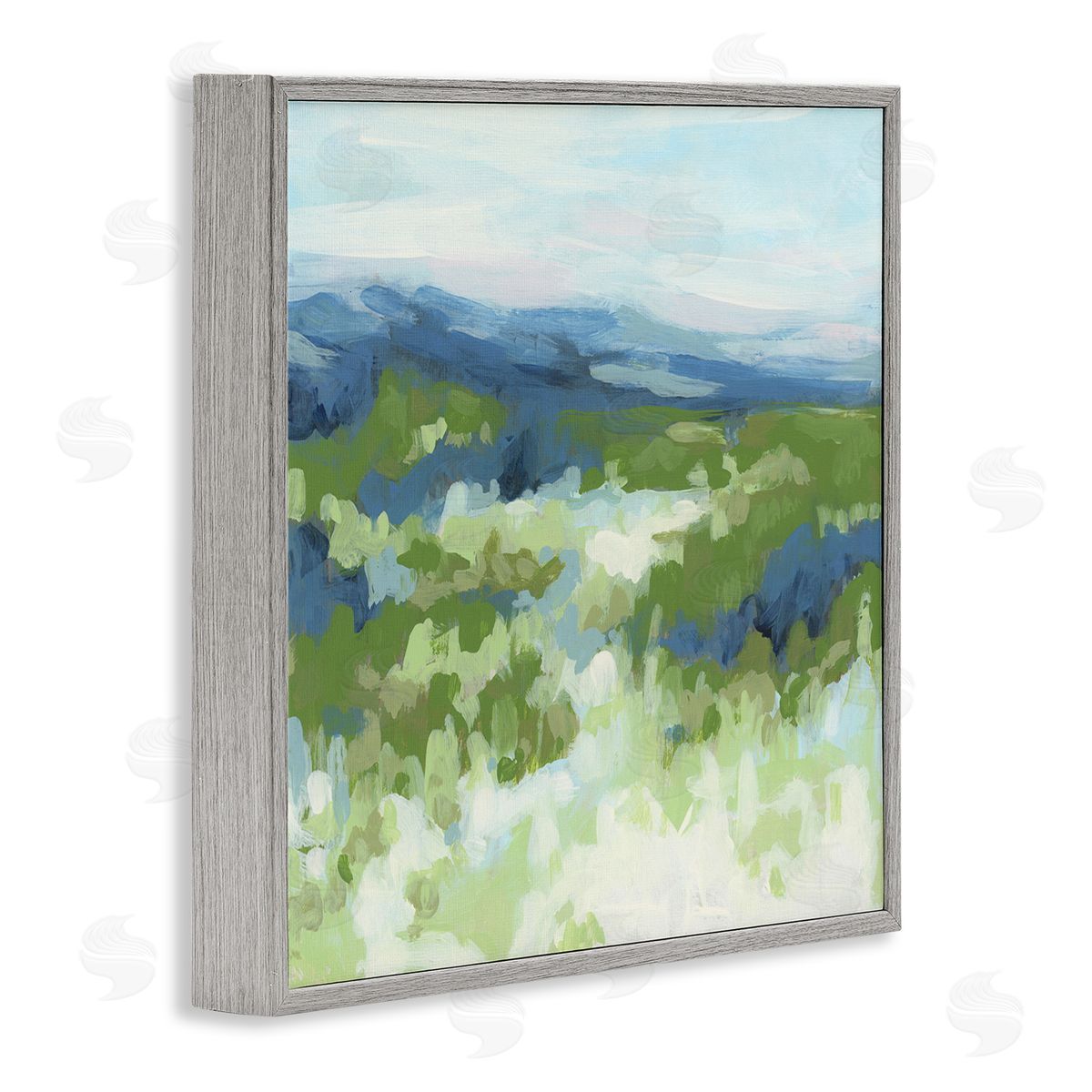 June Erica Vess Green Nature Abstraction Gray Framed Giclee Wall Art Print