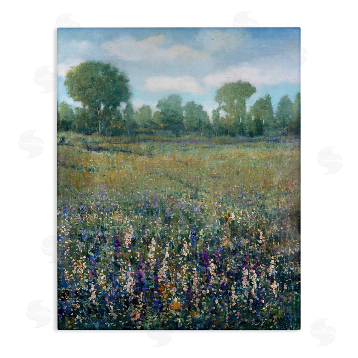 Lilac and Wildflower Fields Canvas Wall Art, Home Decor by Tim OToole