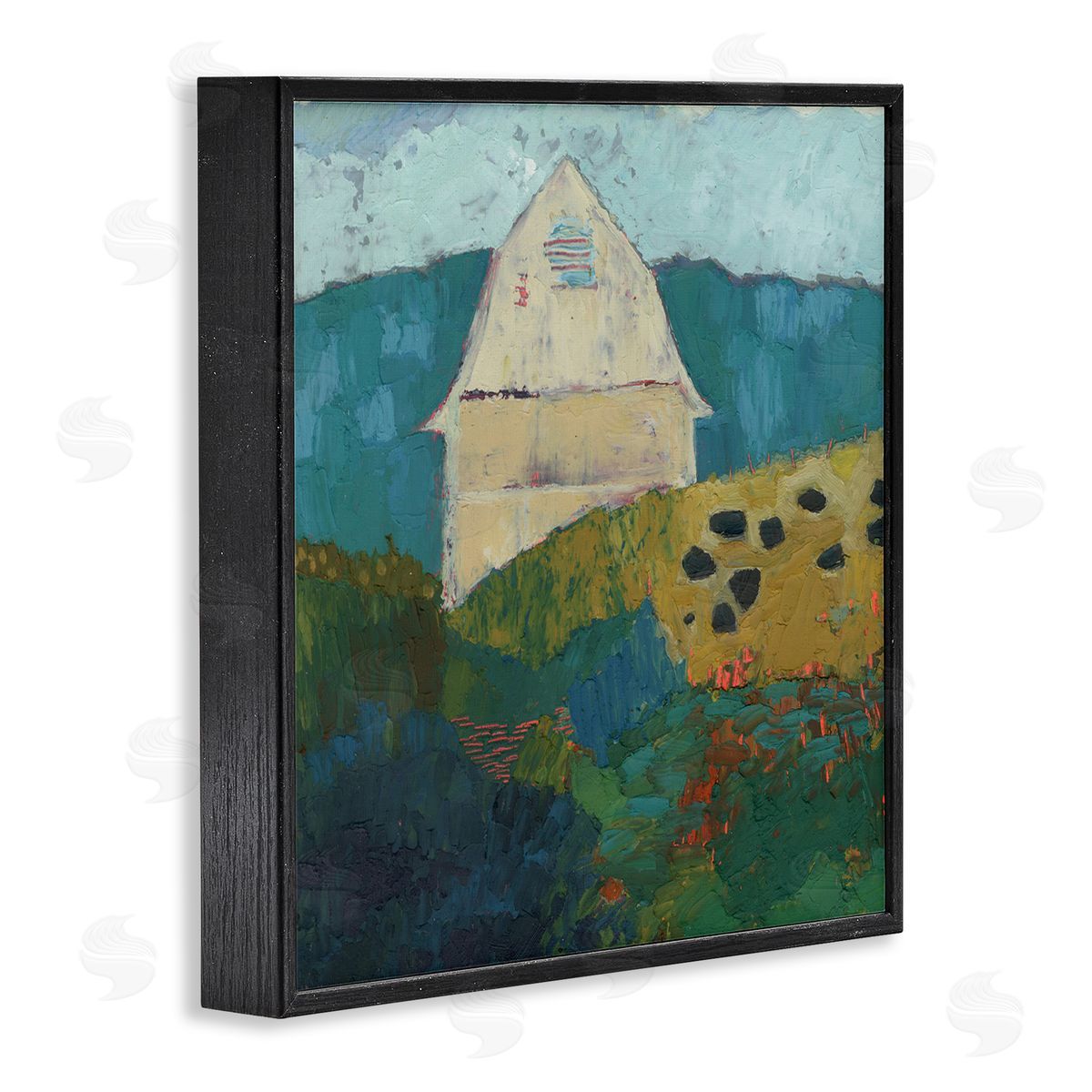 Sue Jachimiec Abstract Farm Impression Black Framed Giclee Wall Art Print