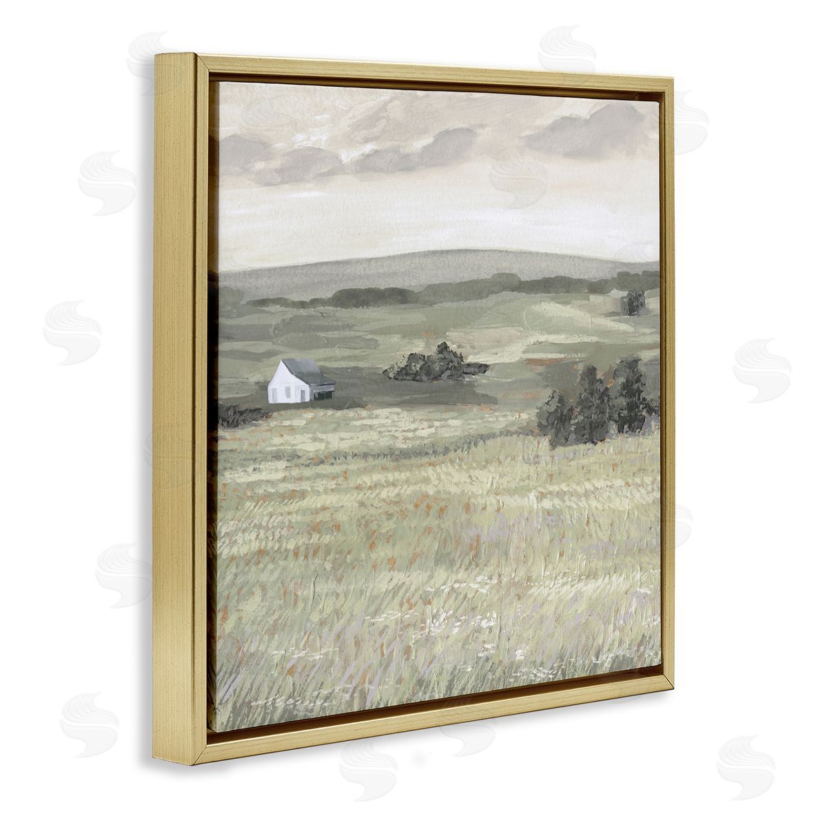 Victoria Borges Scenic Country Landscape Gold Floating Frame Canvas Wall Art Print