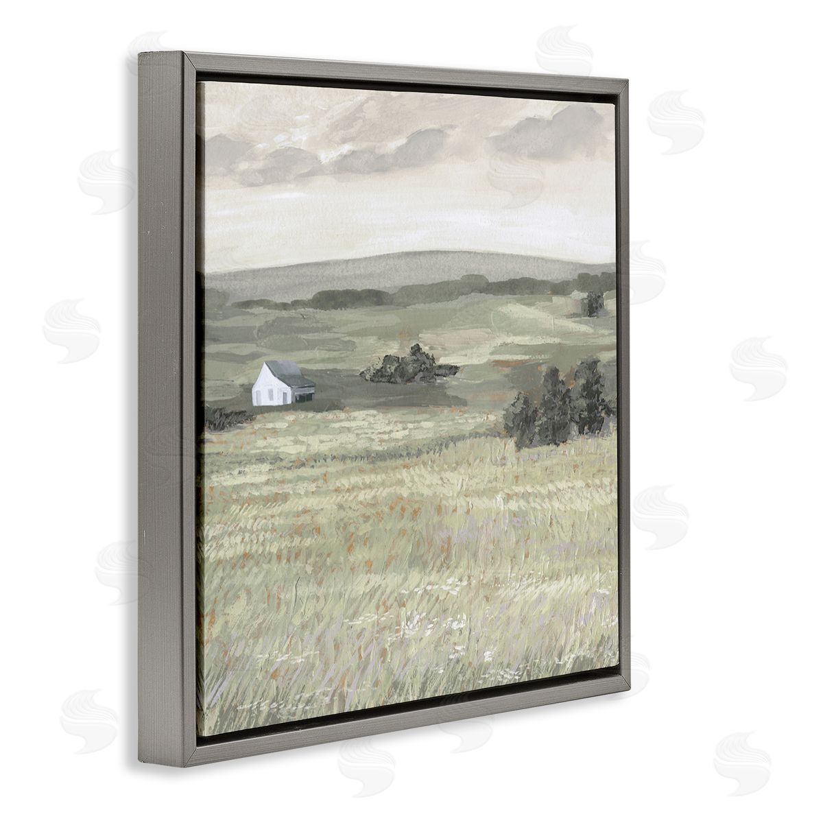 Victoria Borges Scenic Country Landscape Gray Floating Frame Canvas Wall Art Print
