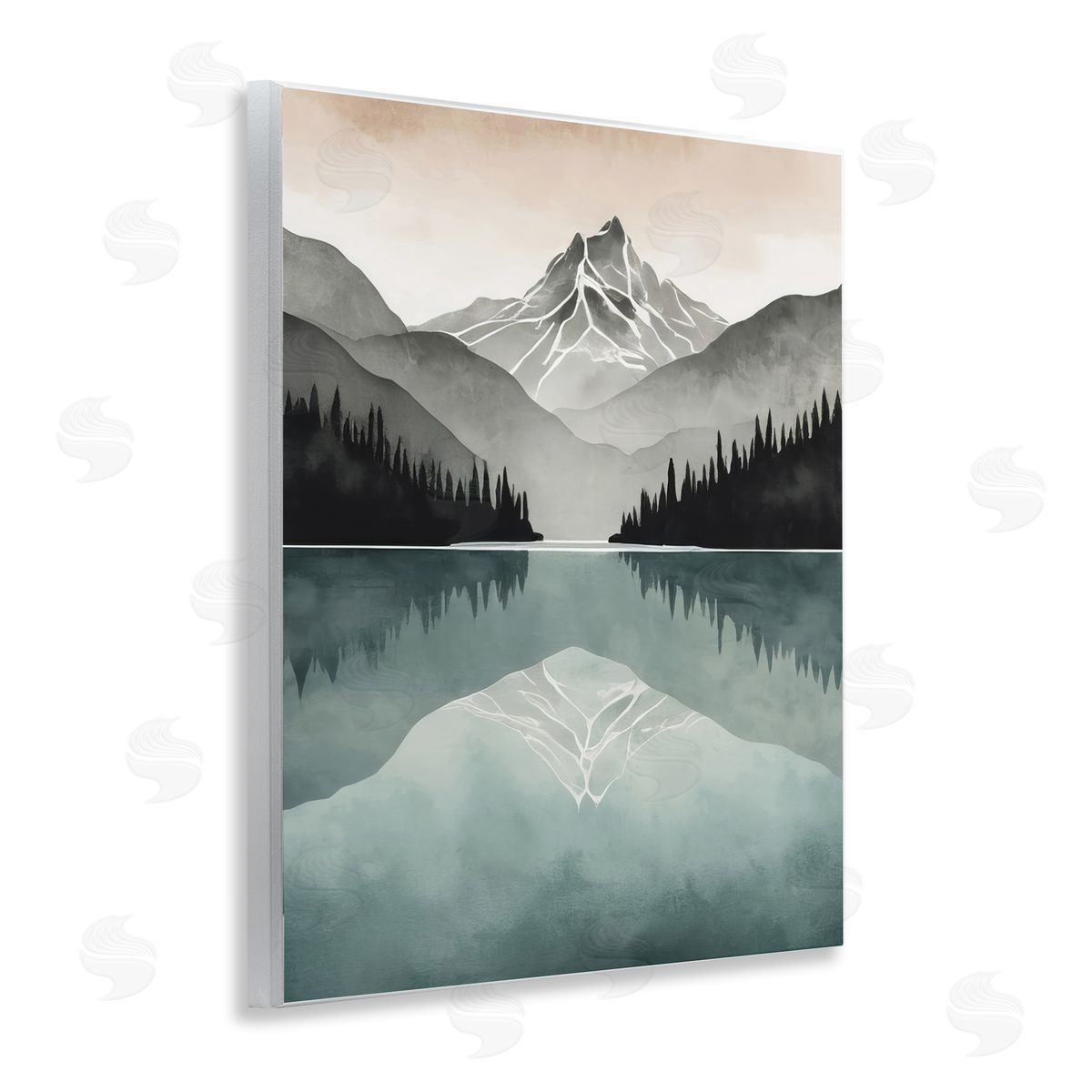 Mountain Reflecting over Lake Wood Plaque Wall Art, Home Decor by Denise Dundon