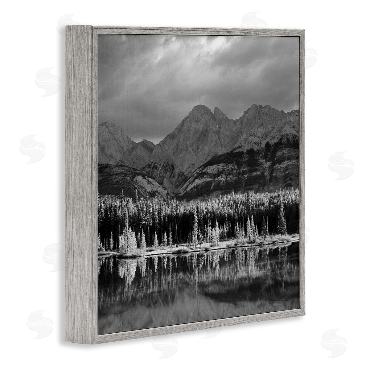 Chip Forelli Two Jack Lake Landscape Gray Framed Giclee Wall Art Print