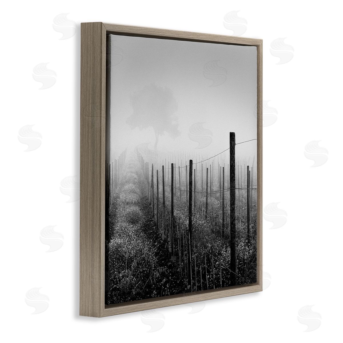 Chip Forelli Vineyard at Dawn Brown Floating Frame Canvas Wall Art Print