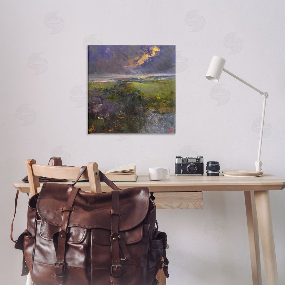 Patrick Dennis Gilded Landscape Abstract Canvas Wall Art Print in Room