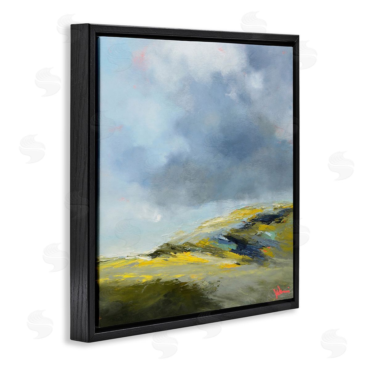 Patrick Dennis Murky Clouds Landscape Black Floating Frame Canvas Wall Art Print
