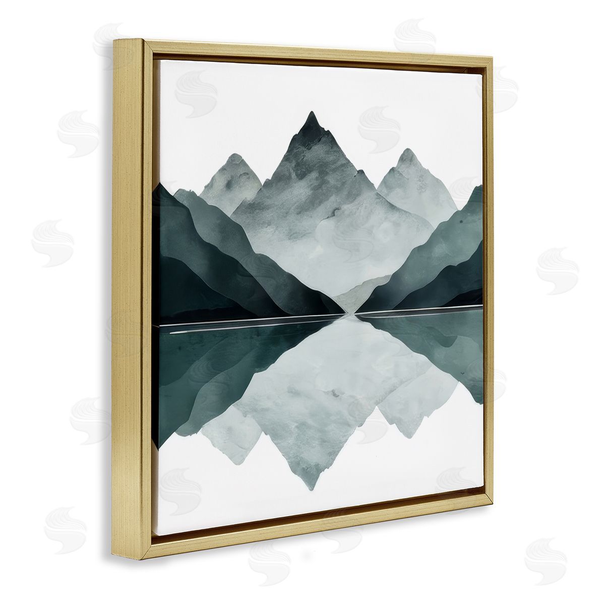 Denise Dundon Earth & Water Landscape Gold Floating Frame Canvas Wall Art Print