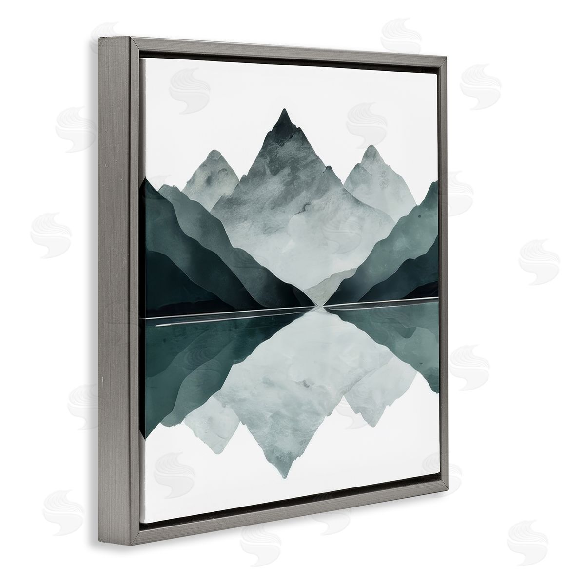 Denise Dundon Earth & Water Landscape Gray Floating Frame Canvas Wall Art Print