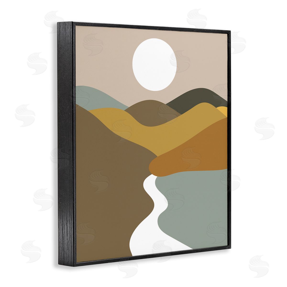 River Towards Mountains Black Frame Print Wall Art, Home Decor by Stupell Studio