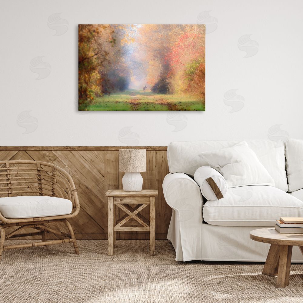 Carrie Ann Grippo-Pike Foggy Autumnal Forest Canvas Wall Art Print in Room