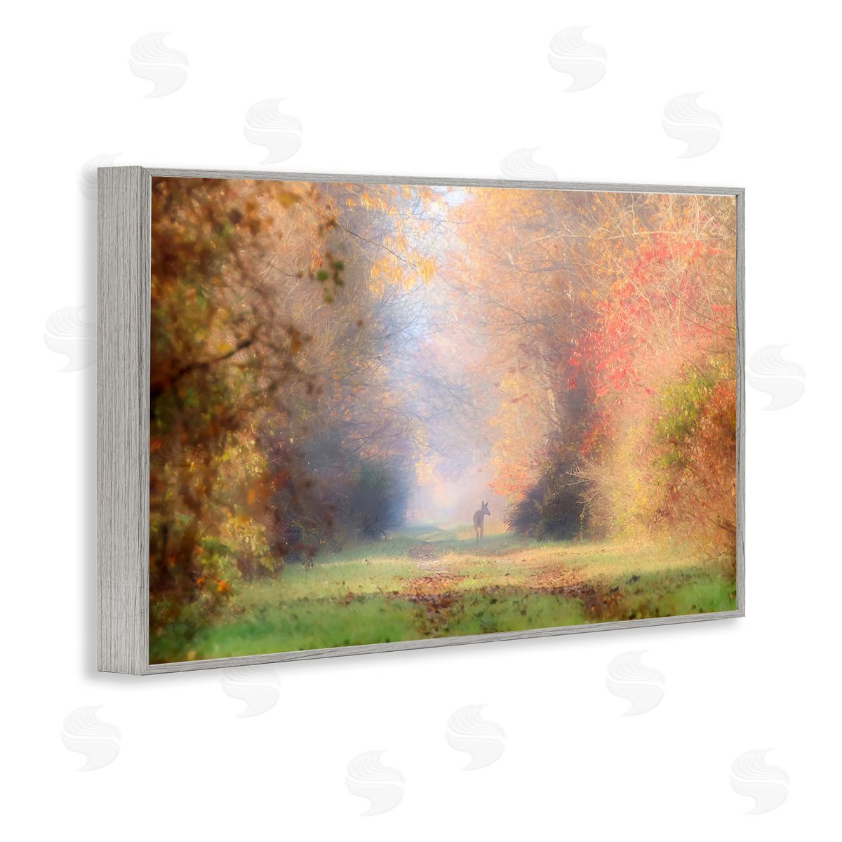 Carrie Ann Grippo-Pike Foggy Autumnal Forest Gray Framed Giclee Wall Art Print