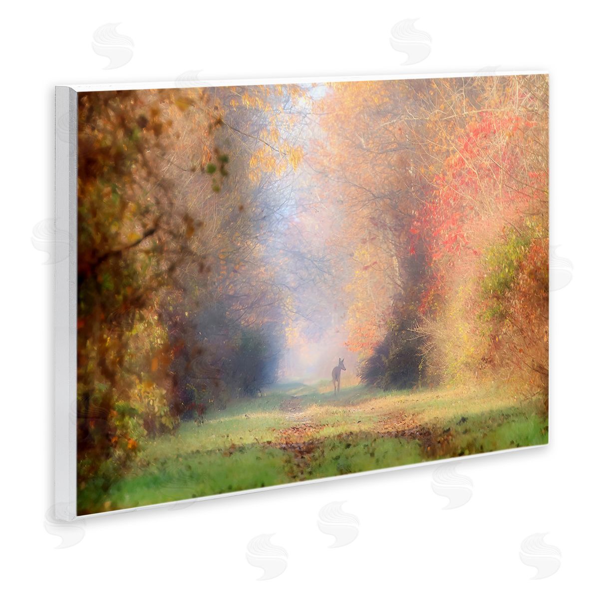 Carrie Ann Grippo-Pike Foggy Autumnal Forest Wooden Wall Plaque Art Print
