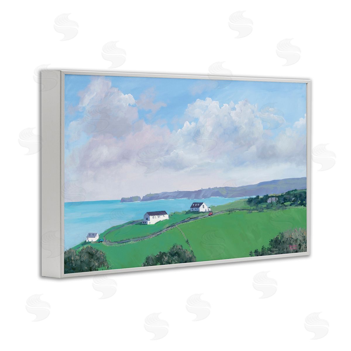 Coastal Farm Houses White Frame Print Wall Art, Home Decor by Meredith Howse