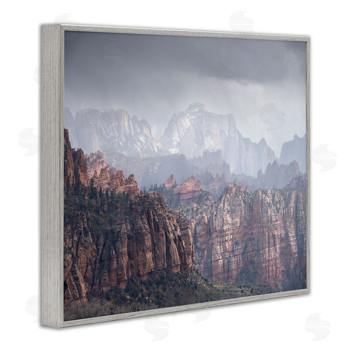 Zion National Park Grey Frame Print Wall Art, Home Decor by Hunter Page Photography