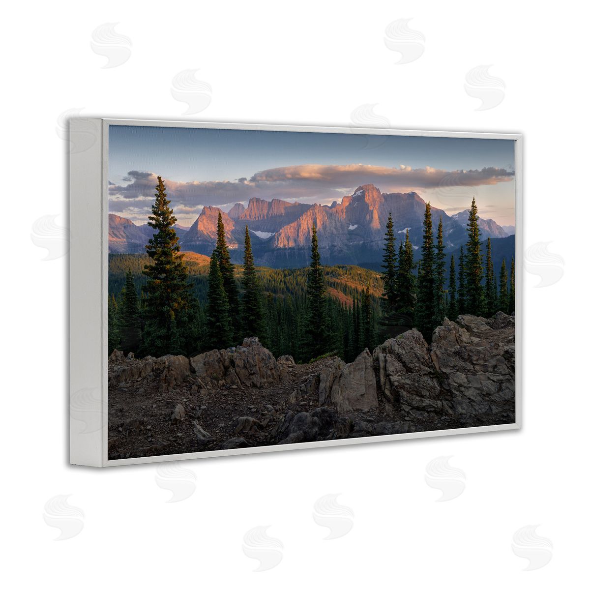 Diurnal Mountain Scenery White Frame Print Wall Art, Home Decor by Hunter Page Photography