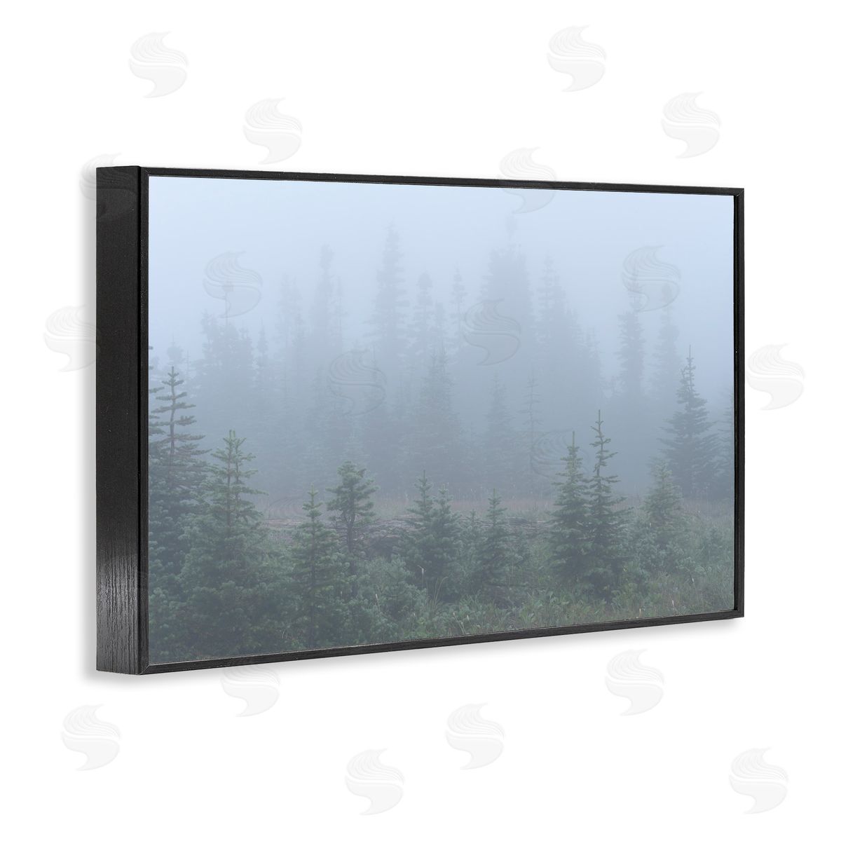 Foggy Forest Trees Black Frame Print Wall Art, Home Decor by Hunter Page Photography