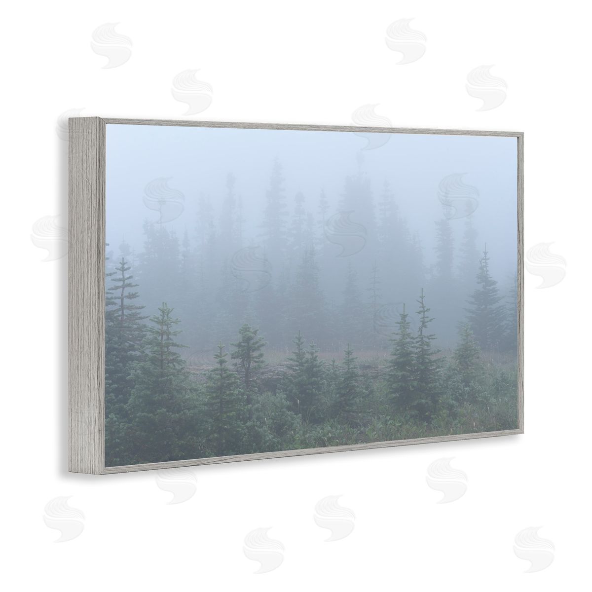 Foggy Forest Trees Grey Frame Print Wall Art, Home Decor by Hunter Page Photography