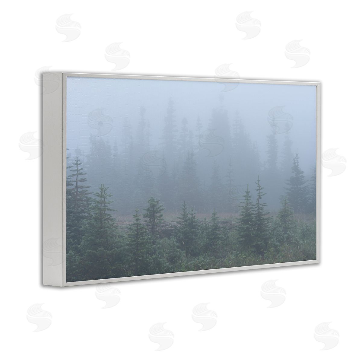 Foggy Forest Trees White Frame Print Wall Art, Home Decor by Hunter Page Photography