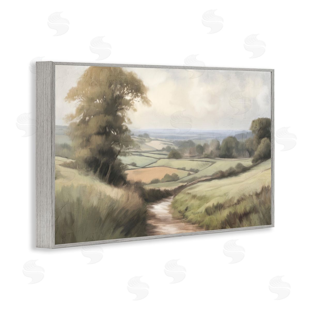 Kim Allen Country Walk Path Gray Framed Giclee Wall Art Print