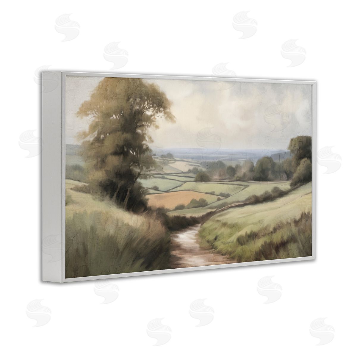 Kim Allen Country Walk Path White Framed Giclee Wall Art Print