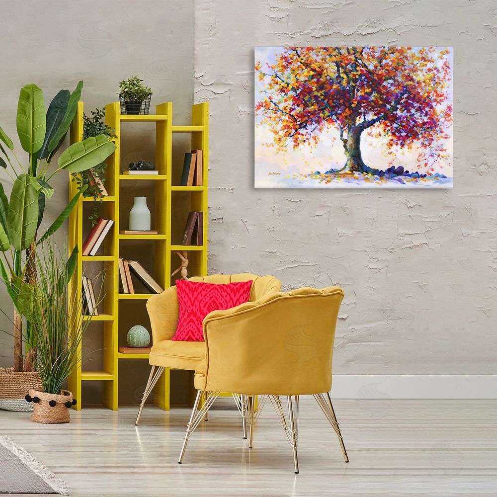 Leon Devenice Heartfelt Hues Tree Canvas Wall Art Print in Room