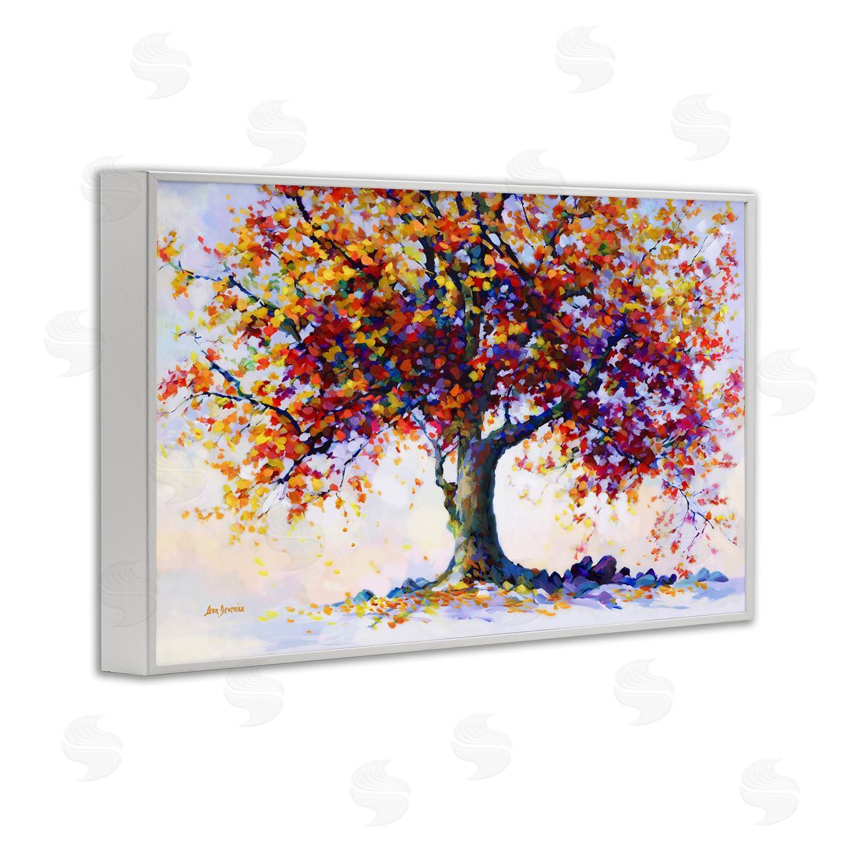 Leon Devenice Heartfelt Hues Tree White Framed Giclee Wall Art Print