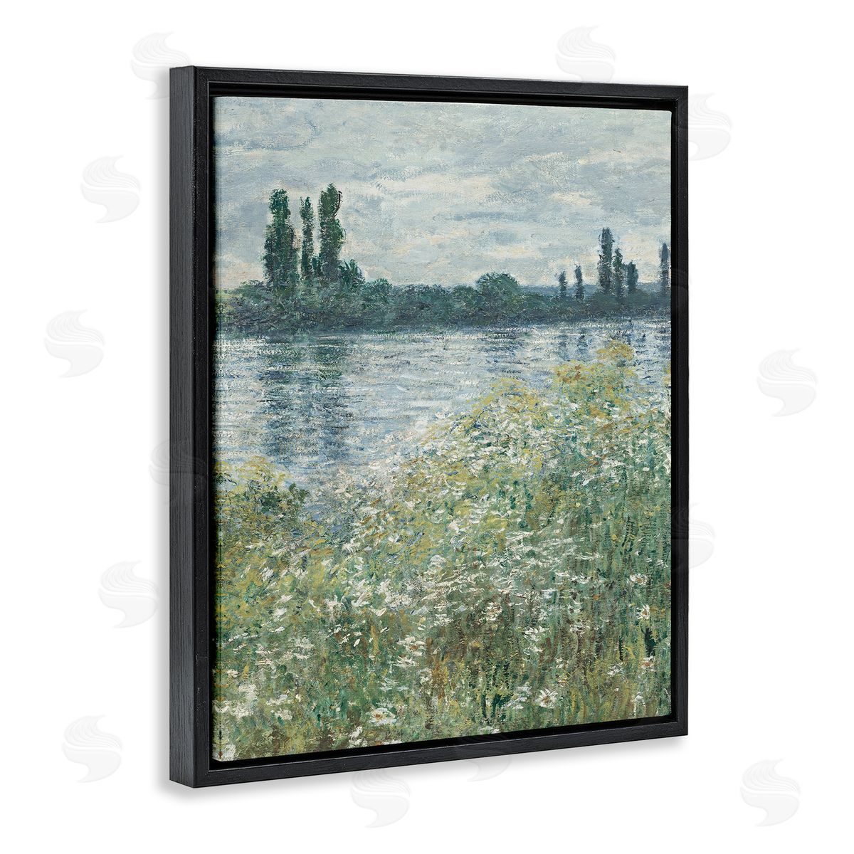 Speckled Classic Landscape Black Floating Frame Canvas Wall Art, Home Decor by Lettered and Lined