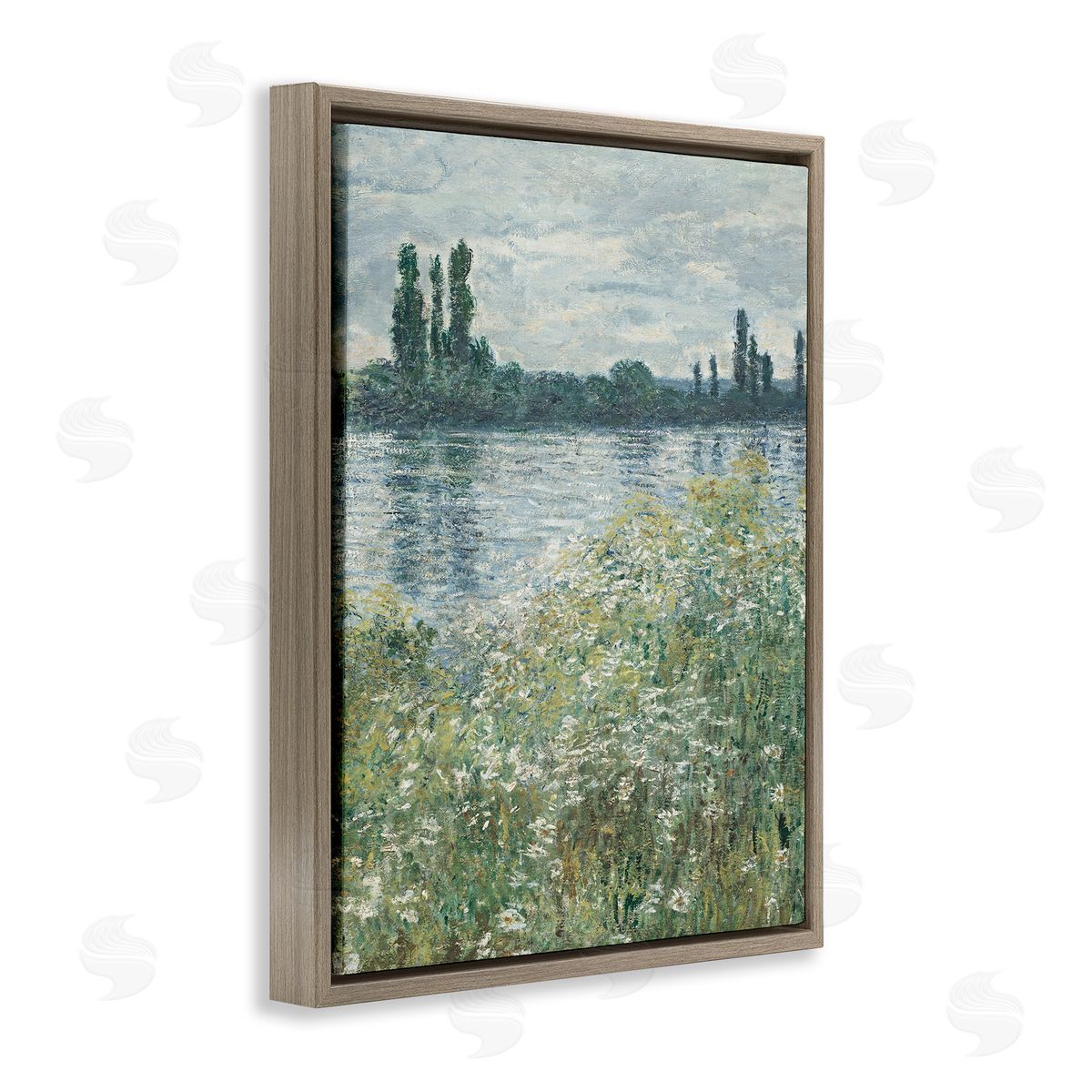 Speckled Classic Landscape Brown Floating Frame Canvas Wall Art, Home Decor by Lettered and Lined