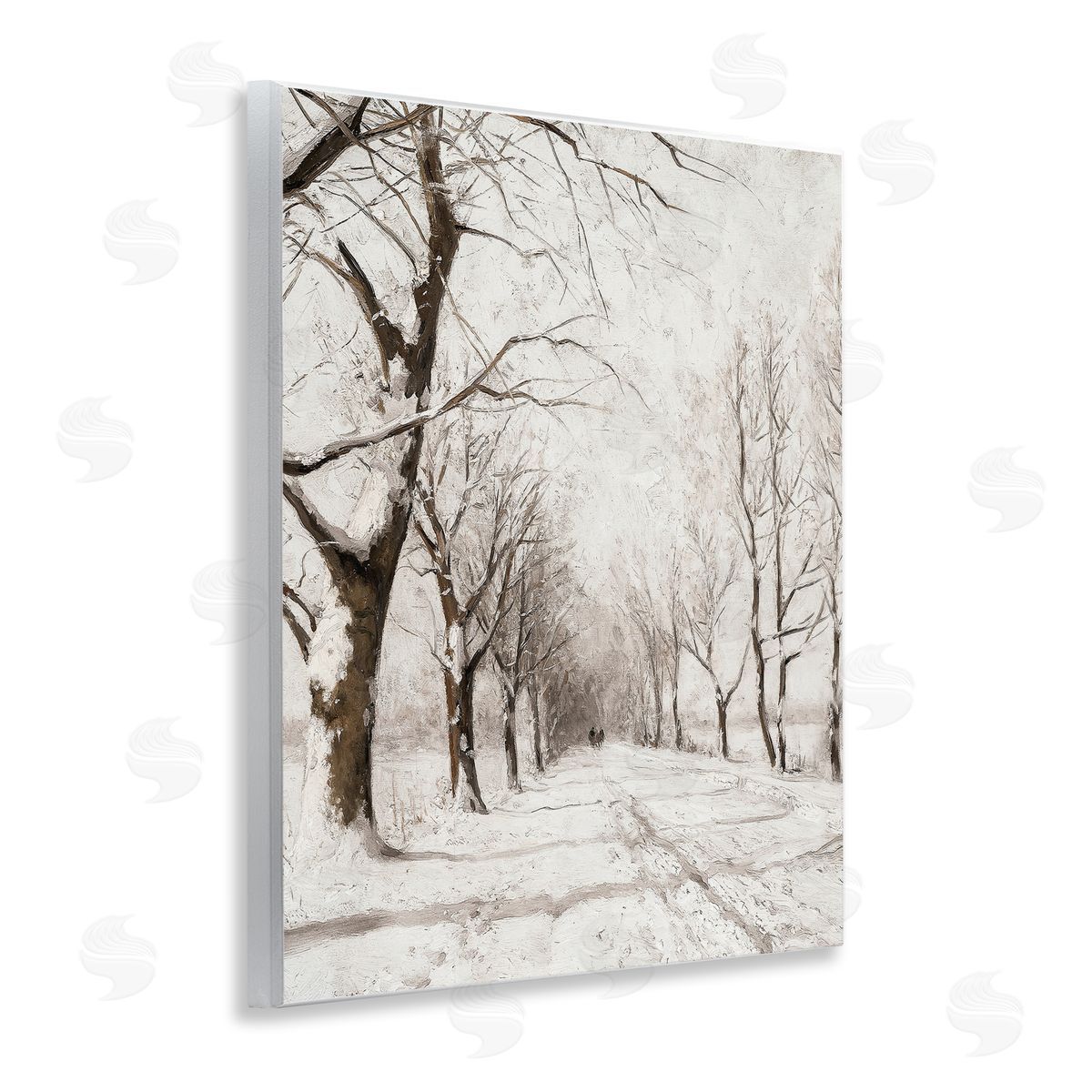 Snowy Winter Lane Wood Plaque Wall Art, Home Decor by Lettered and Lined