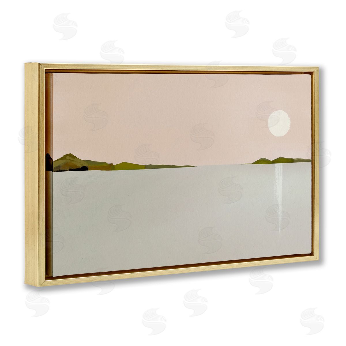 Morning Has Spoken Gold Floating Frame Canvas Wall Art, Home Decor by Leah Straatsma