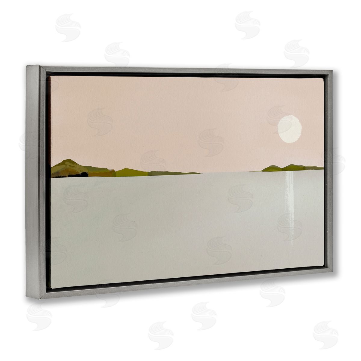 Morning Has Spoken Grey Floating Frame Canvas Wall Art, Home Decor by Leah Straatsma