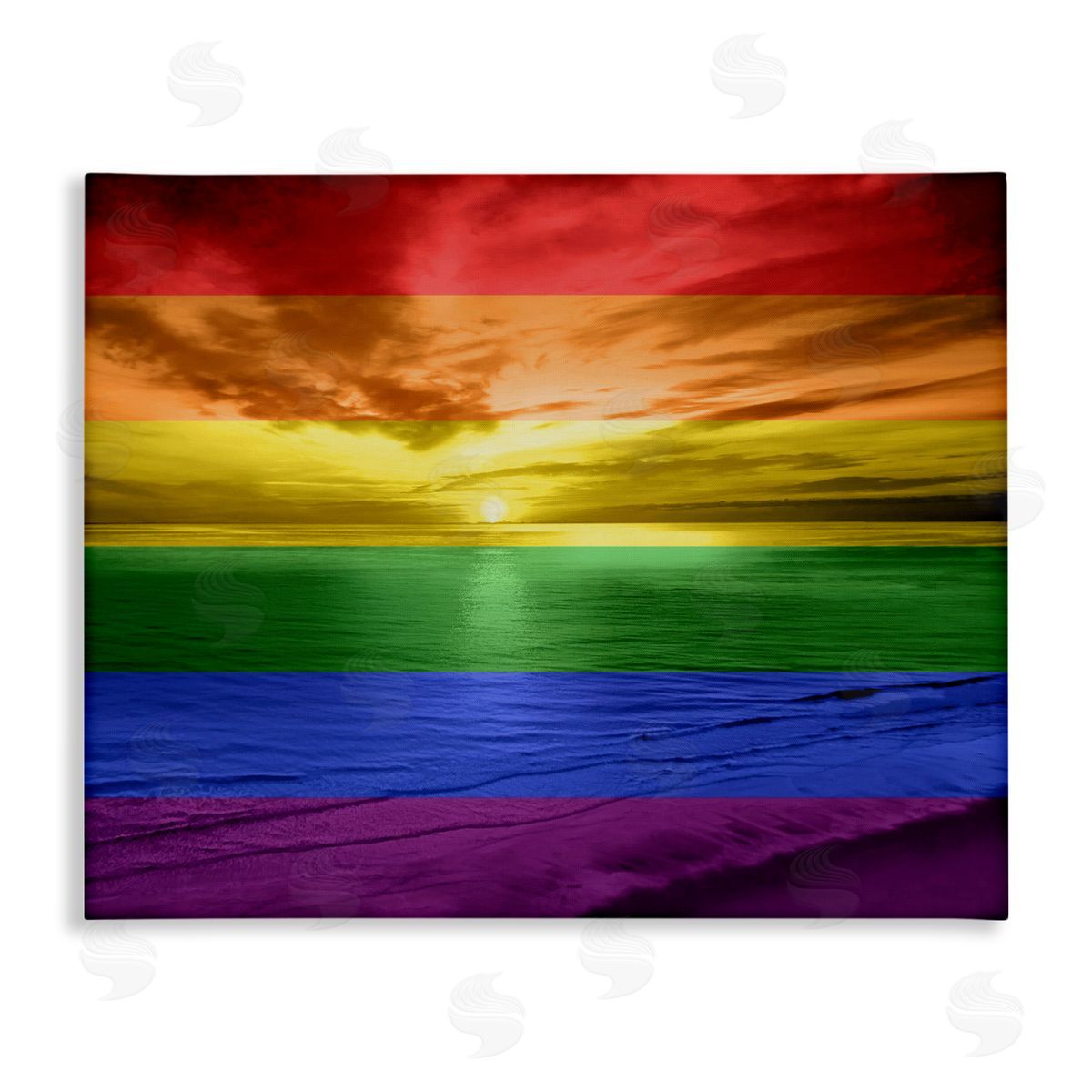 Maggie Olsen Rainbow Sunset Beach Canvas Wall Art Print