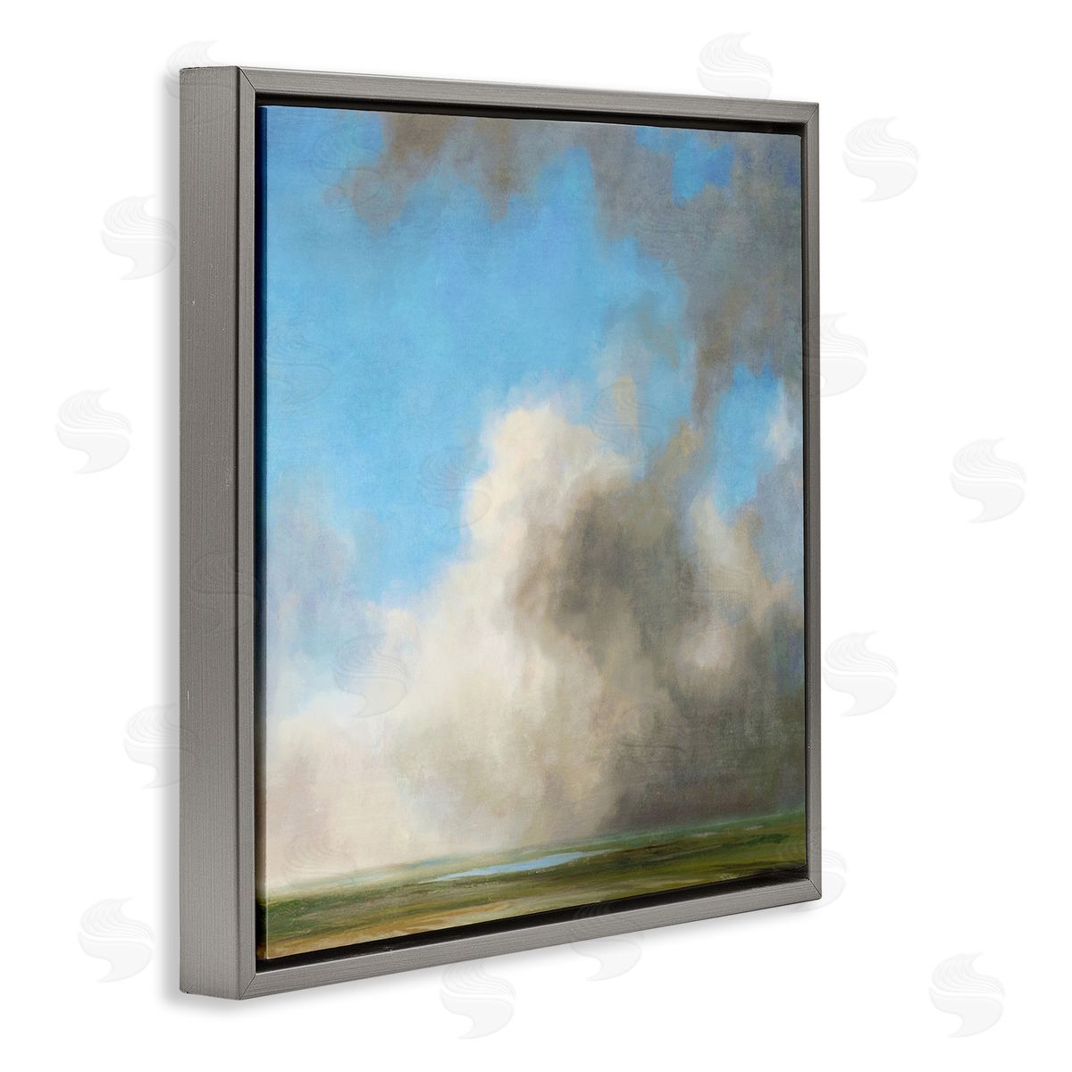 Suzanne Nicoll Soft Full Clouds View Gray Floating Frame Canvas Wall Art Print