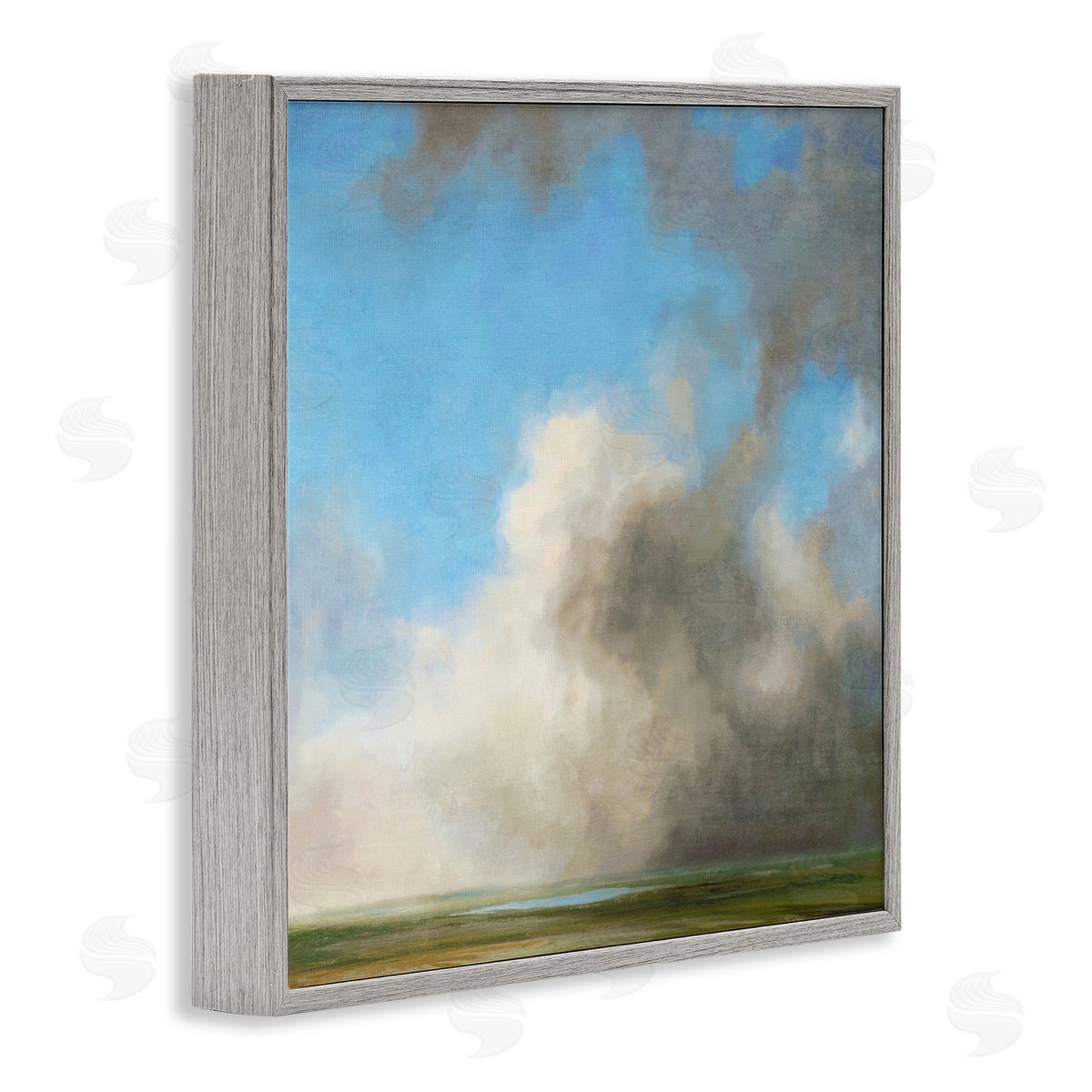 Suzanne Nicoll Soft Full Clouds View Gray Framed Giclee Wall Art Print