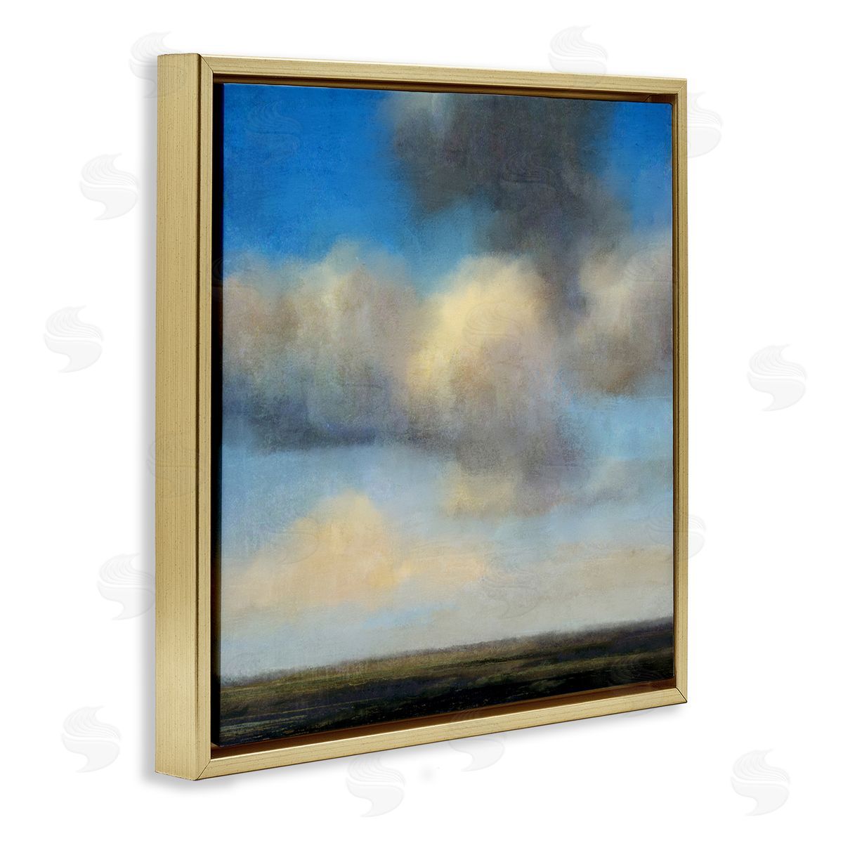 Suzanne Nicoll Clouds Over Countryside Gold Floating Frame Canvas Wall Art Print