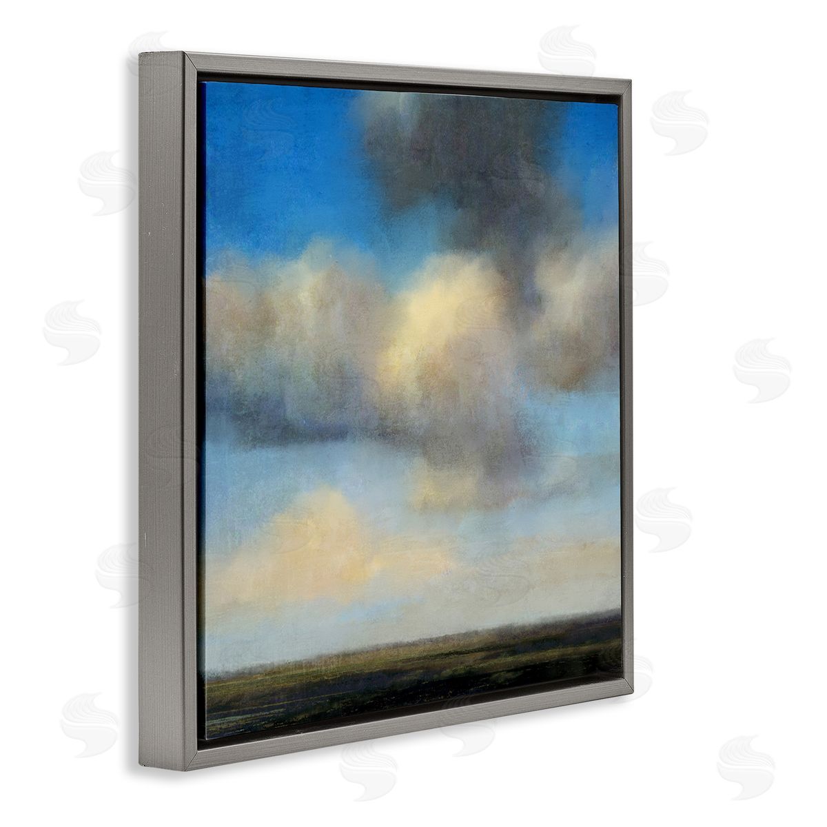 Suzanne Nicoll Clouds Over Countryside Gray Floating Frame Canvas Wall Art Print