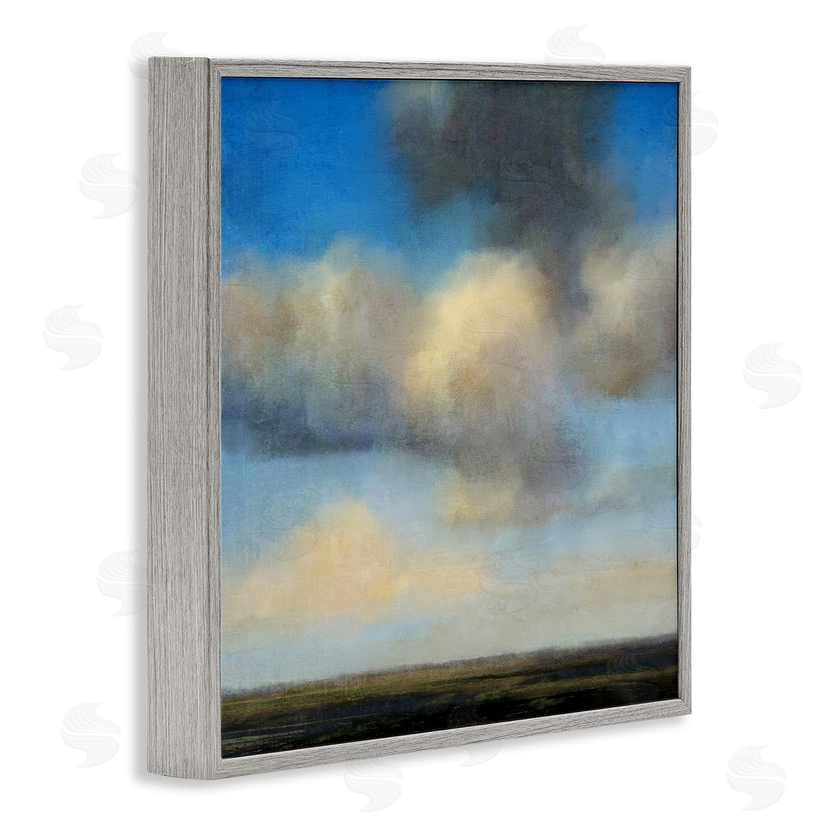 Suzanne Nicoll Clouds Over Countryside Gray Framed Giclee Wall Art Print