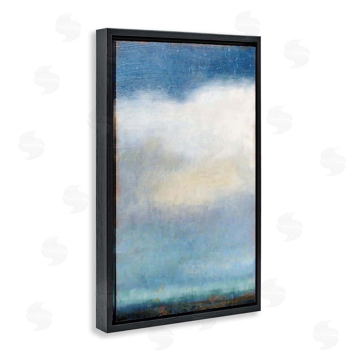 Rustic Clouds Landscape Black Floating Frame Canvas Wall Art, Home Decor by Suzanne Nicoll