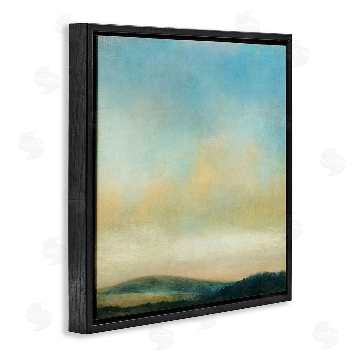 Suzanne Nicoll Cloudy Countryside Fields Black Floating Frame Canvas Wall Art Print