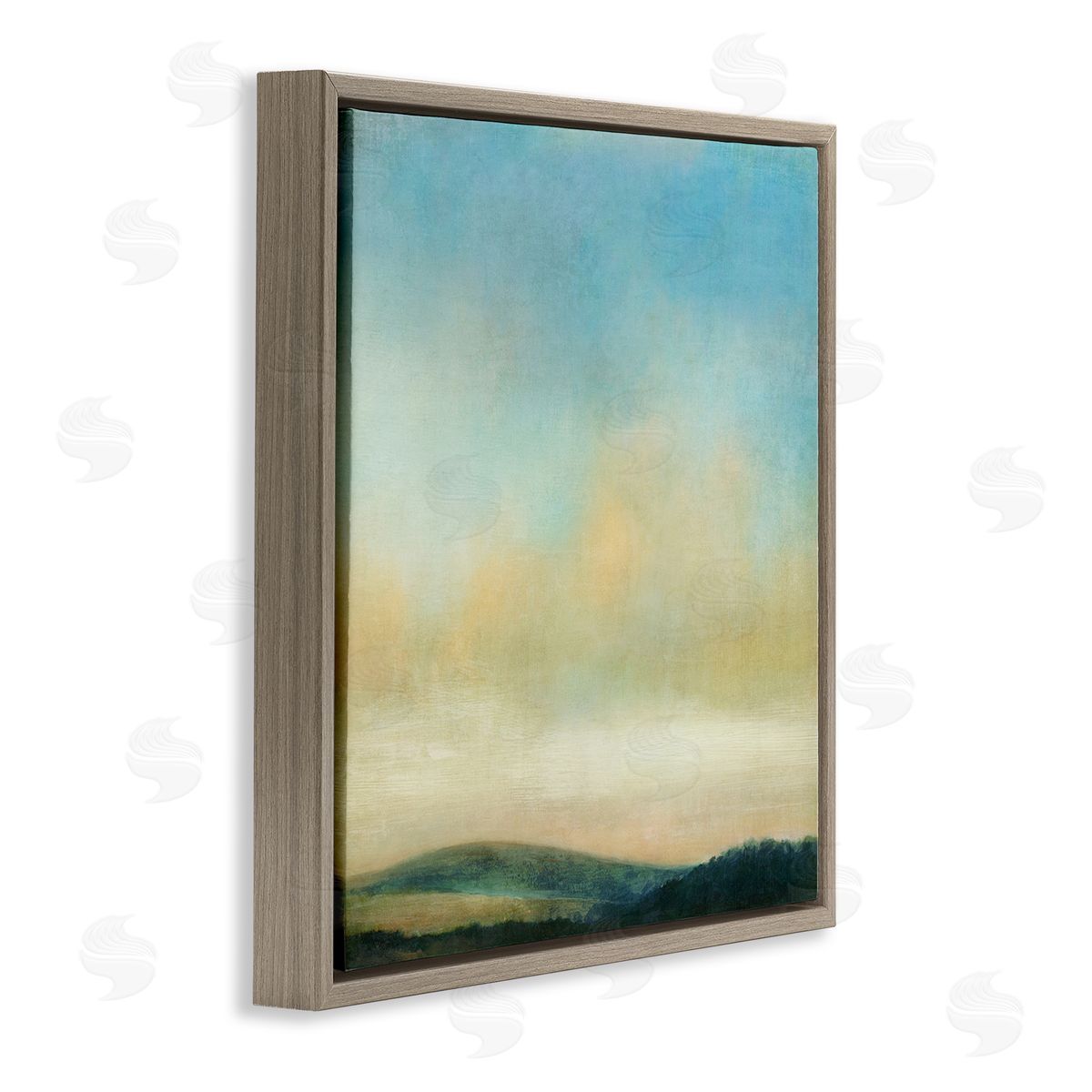 Suzanne Nicoll Cloudy Countryside Fields Brown Floating Frame Canvas Wall Art Print
