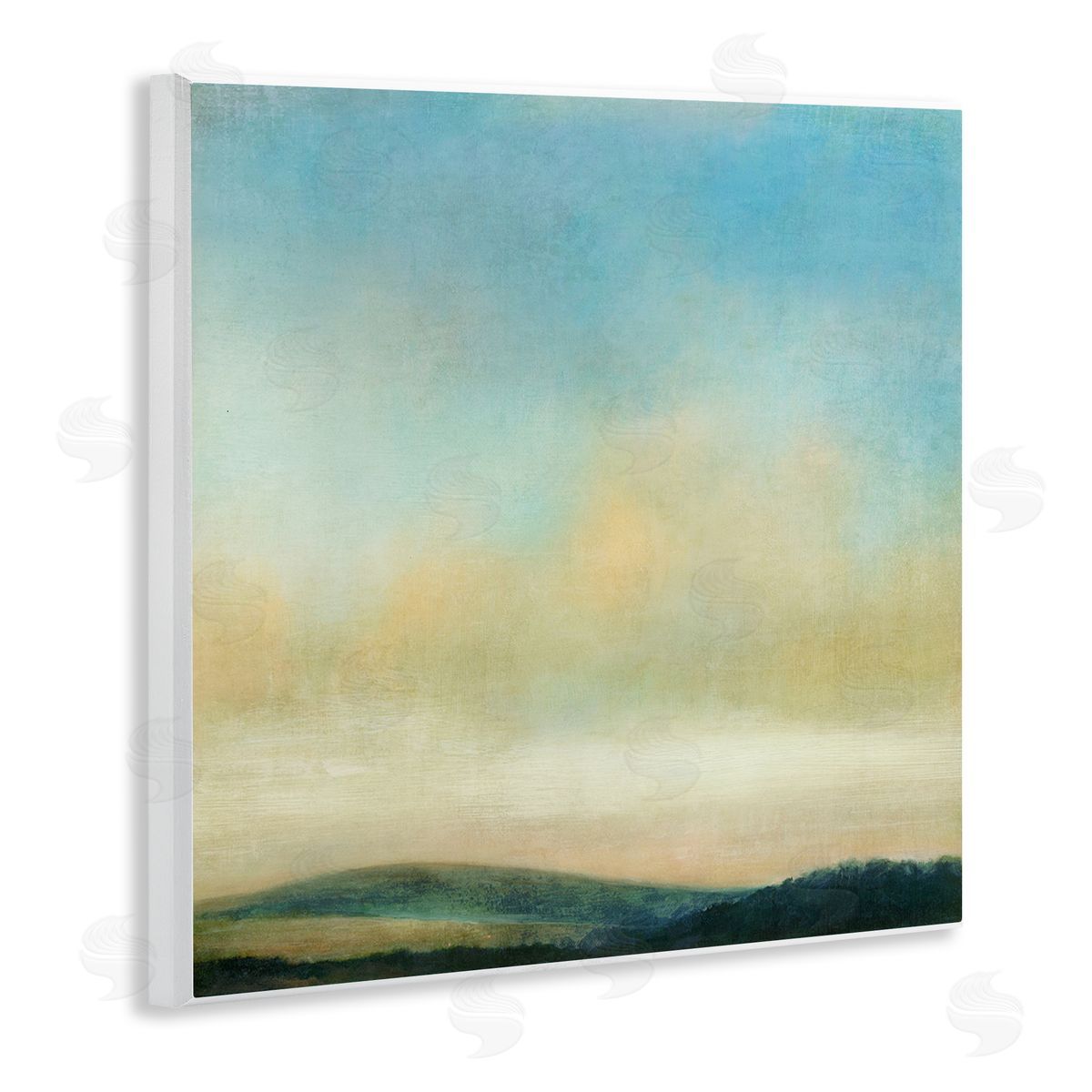 Suzanne Nicoll Cloudy Countryside Fields Wooden Wall Plaque Art Print
