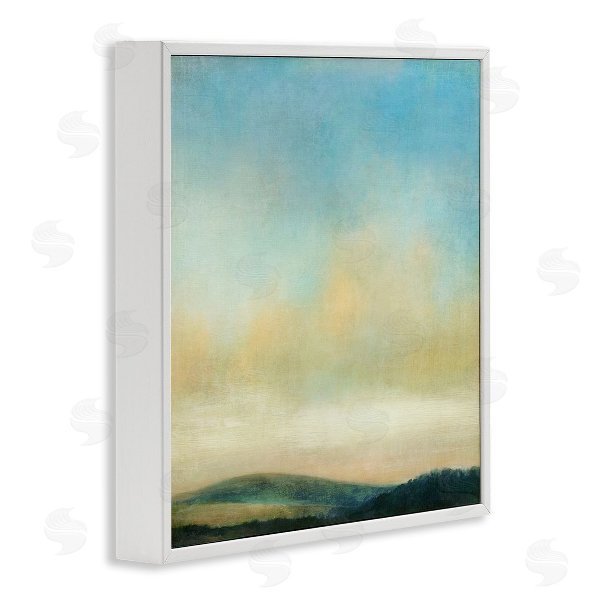 Suzanne Nicoll Cloudy Countryside Fields White Framed Giclee Wall Art Print