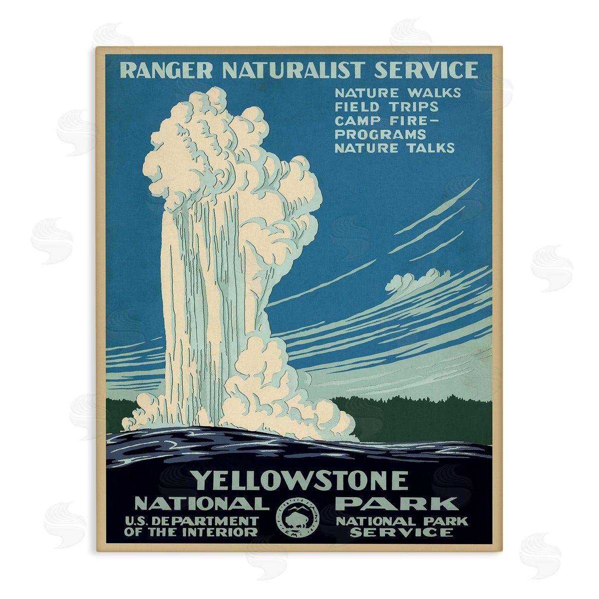 Vintage Yellowstone Poster Canvas Wall Art, Home Decor by C. Don (Chester) Powell