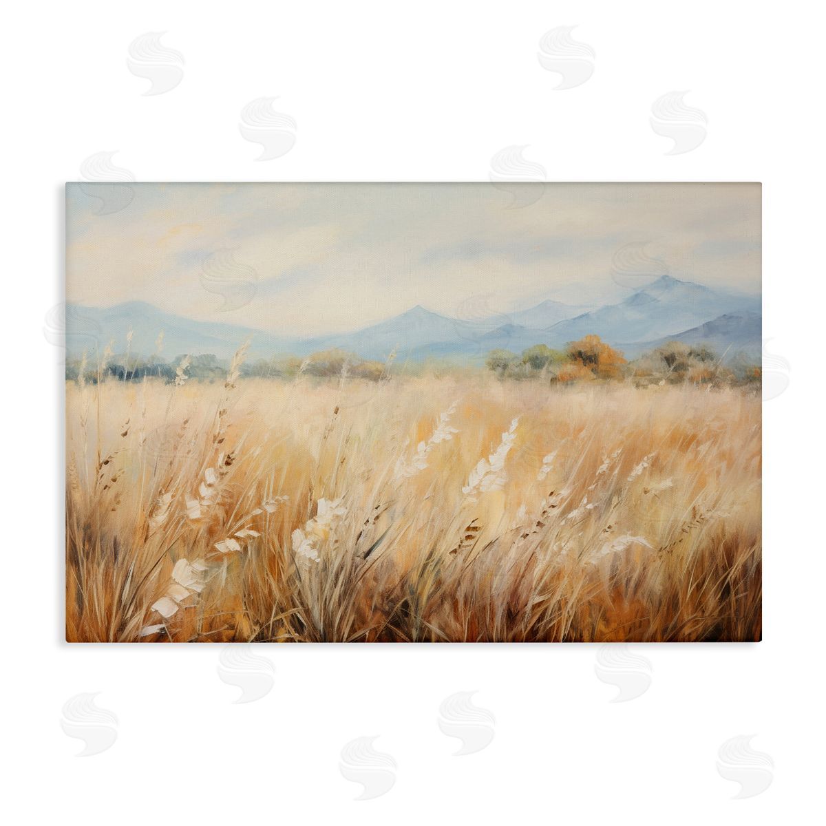 Petal Prints Design Wheat Field Landscape Canvas Wall Art Print