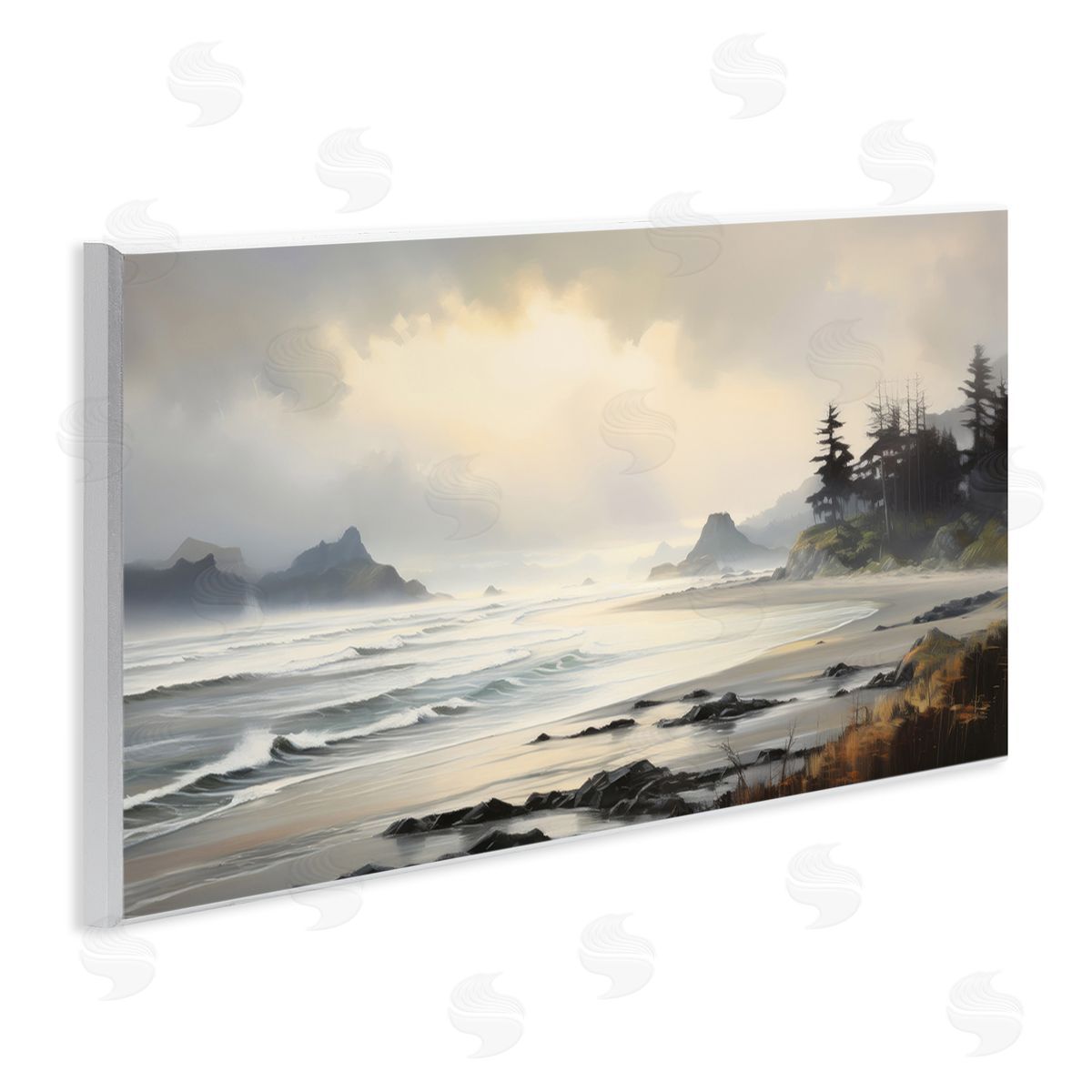 Coastal Shore Inlet Wood Plaque Wall Art, Home Decor by Petal Prints Design