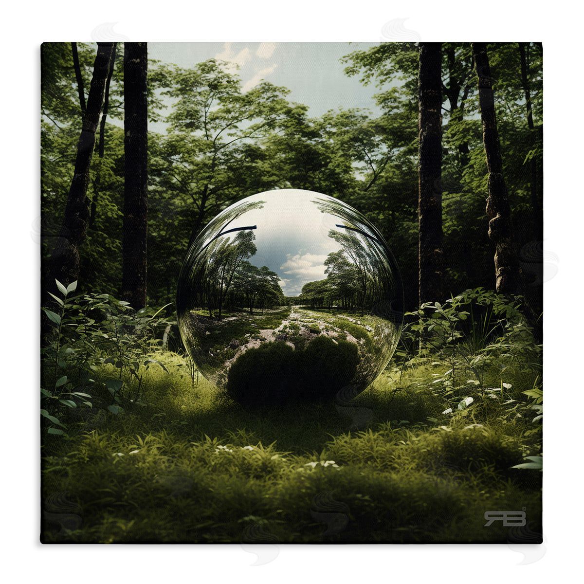RB Reflective Ball in Nature Canvas Wall Art Print