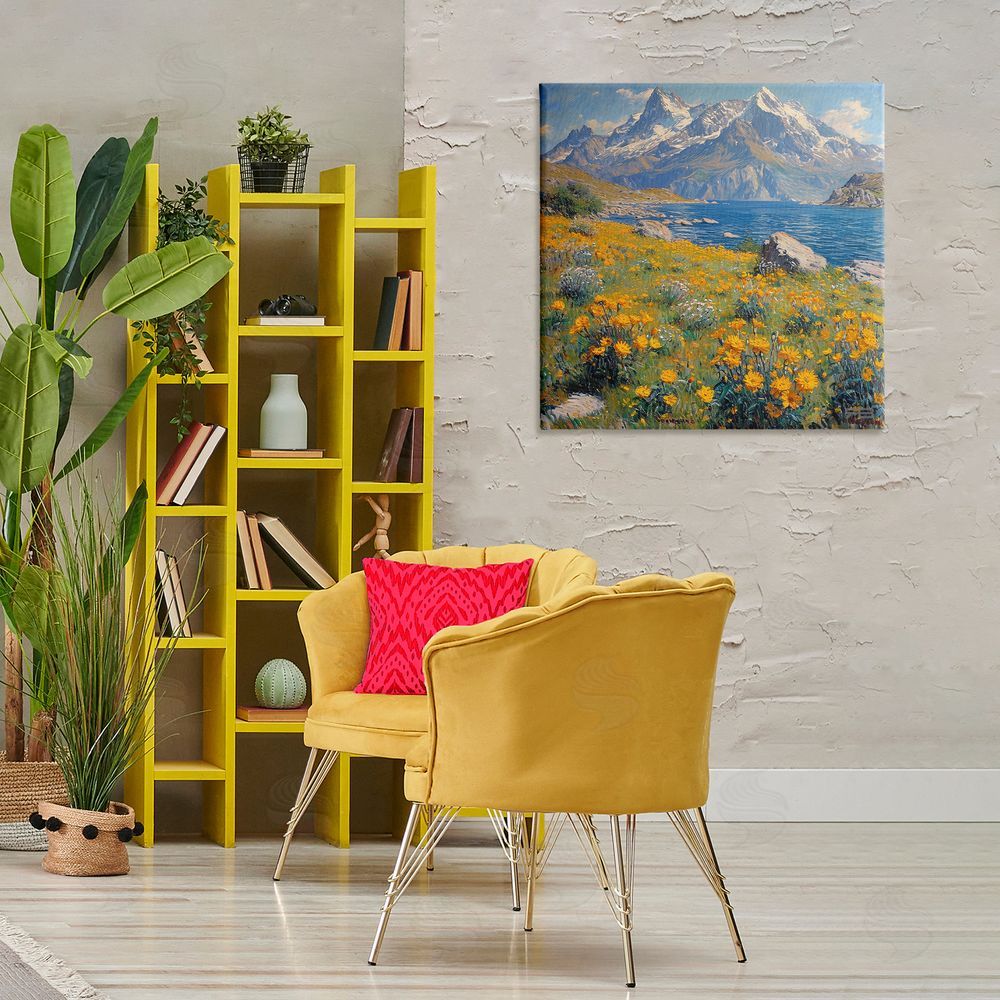 RB Mountain Daisy Meadow Canvas Wall Art Print in Room