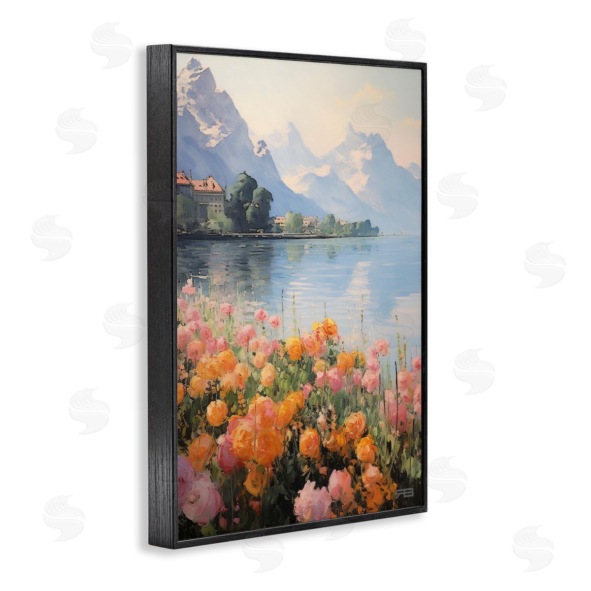 Mountain Meadow Outskirts Black Frame Print Wall Art, Home Decor by Roozbeh Bahramali