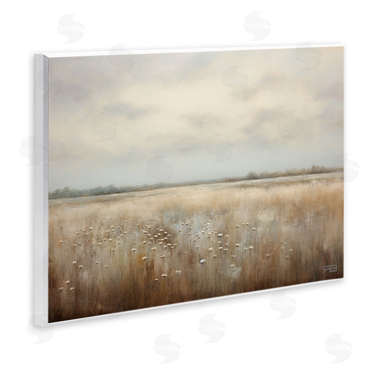 Subtle Flower Meadow Wood Plaque Wall Art, Home Decor by Roozbeh Bahramali